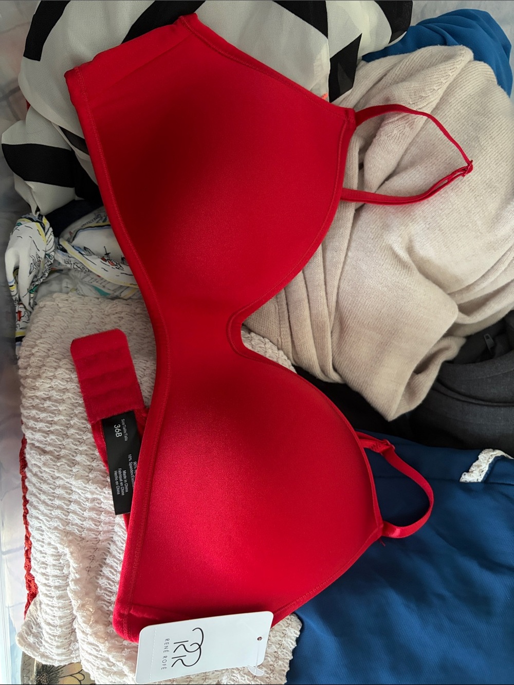 Rene Rofe Red Smooth Wire- free Bra